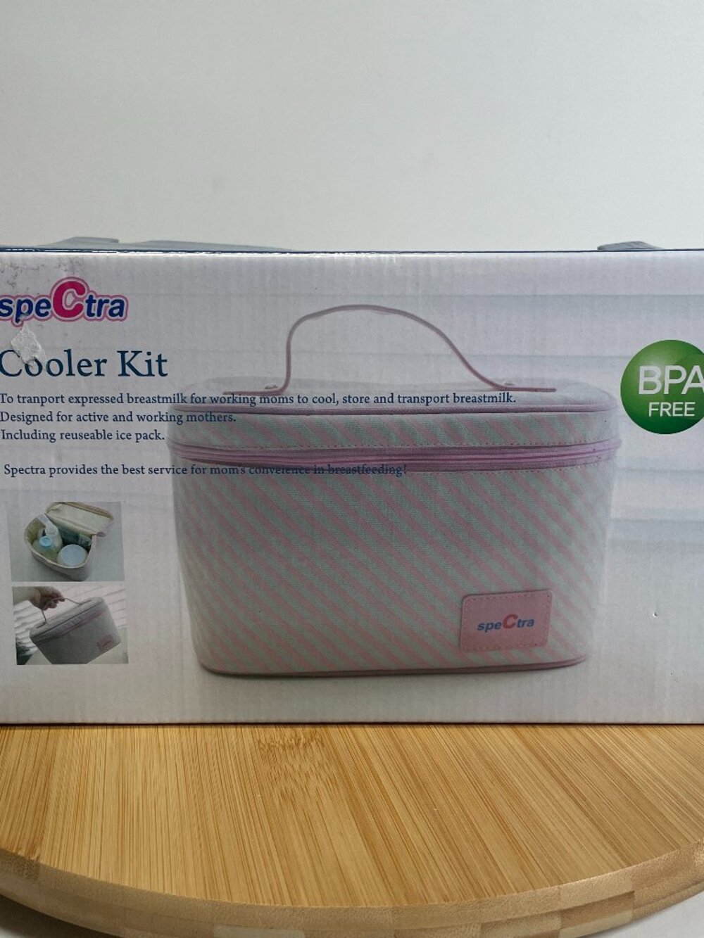 Spectra Pink White Breast Milk Insulated Cooler Kit Bottles Ice Pack MM011565